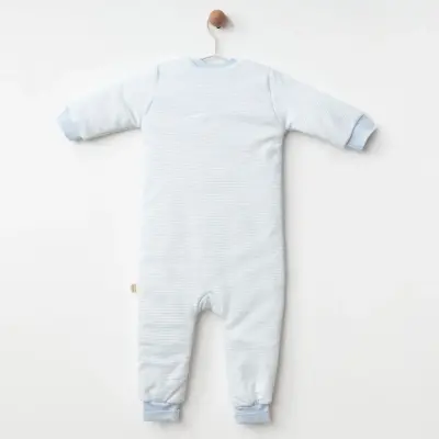 Ciccim Baby Fermuarlı Uzun Kollu Kışlık Bebek Çocuk Uyku Tulumu Çizgili Mavi 2,5 Tog - 4
