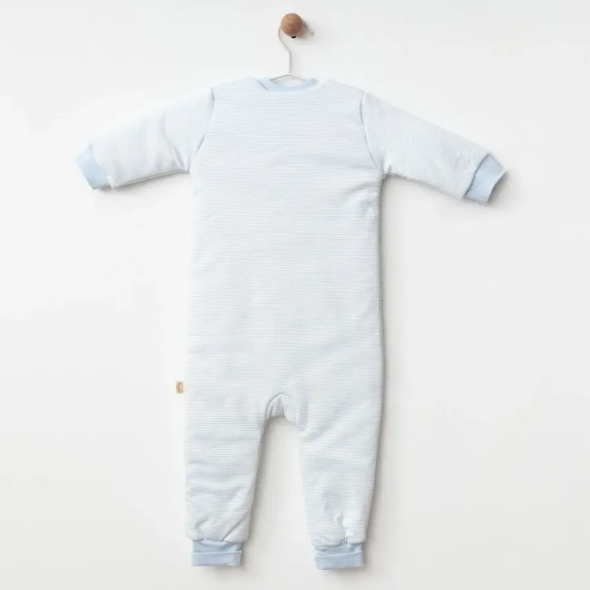 Ciccim Baby Fermuarlı Uzun Kollu Kışlık Bebek Çocuk Uyku Tulumu Çizgili Mavi 2,5 Tog - 4