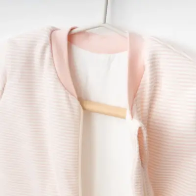 Ciccim Baby Fermuarlı Uzun Kollu Kışlık Bebek Çocuk  Uyku Tulumu Çizgili Pembe 2,5 Tog - 12