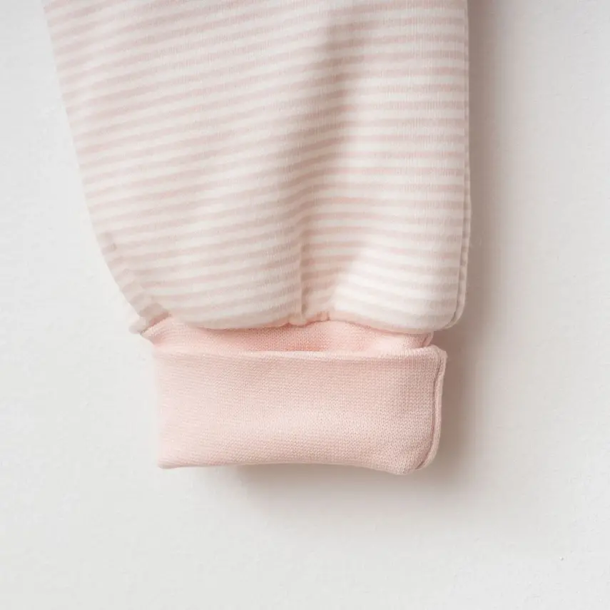 Ciccim Baby Fermuarlı Uzun Kollu Kışlık Bebek Çocuk  Uyku Tulumu Çizgili Pembe 2,5 Tog - 6