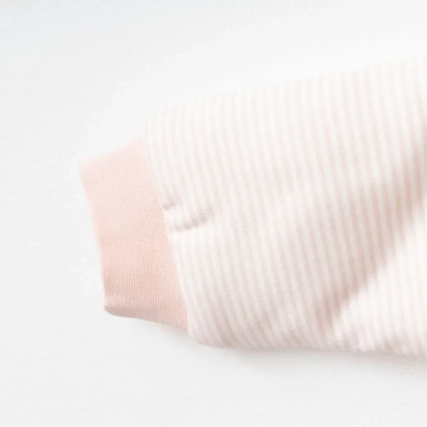 Ciccim Baby Fermuarlı Uzun Kollu Kışlık Bebek Çocuk  Uyku Tulumu Çizgili Pembe 2,5 Tog - 8