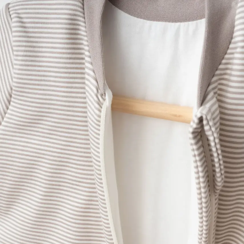 Ciccim Baby Fermuarlı Uzun Kollu Kışlık Bebek Çocuk Uyku Tulumu Çizgili Toprak 2,5 Tog - 9