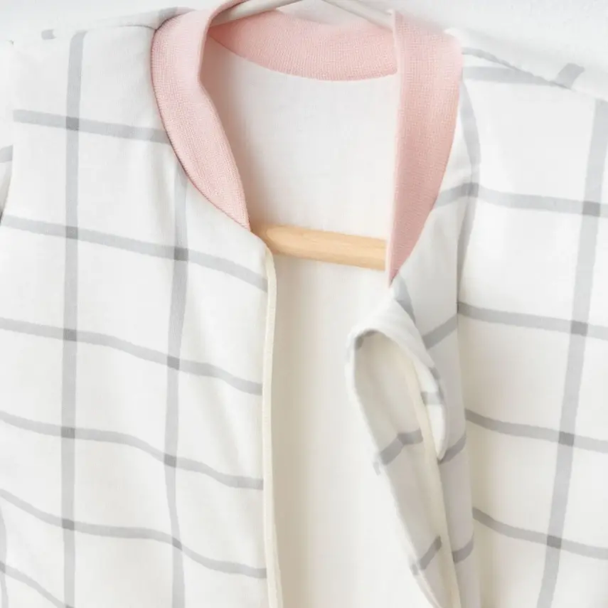 Ciccim Baby Fermuarlı Uzun Kollu Kışlık Bebek Çocuk Uyku Tulumu Ekose Gri 2,5 Tog - 20