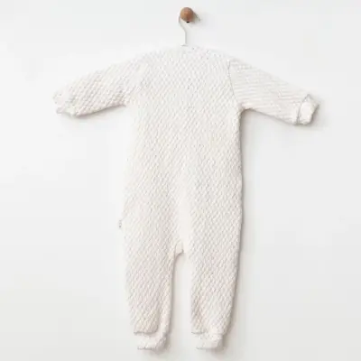Ciccim Baby Fermuarlı Uzun Kollu Kışlık Bebek Çocuk Uyku Tulumu Kapitone Ekru 2,5 Tog - 5