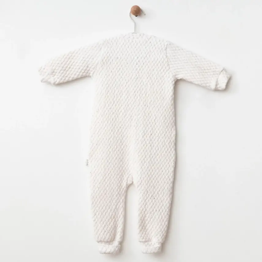 Ciccim Baby Fermuarlı Uzun Kollu Kışlık Bebek Çocuk Uyku Tulumu Kapitone Ekru 2,5 Tog - 9