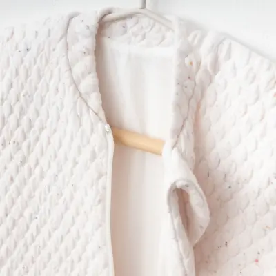 Ciccim Baby Fermuarlı Uzun Kollu Kışlık Bebek Çocuk Uyku Tulumu Kapitone Ekru 2,5 Tog - 6