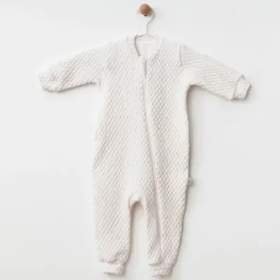 Ciccim Baby Fermuarlı Uzun Kollu Kışlık Bebek Çocuk Uyku Tulumu Kapitone Ekru 2,5 Tog - 7