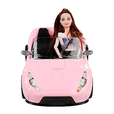 Cindy My Cool Car- Pembe Araba-Kahverengi Saçlı Bebek - 4