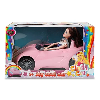 Cindy My Cool Car- Pembe Araba-Kahverengi Saçlı Bebek - 5