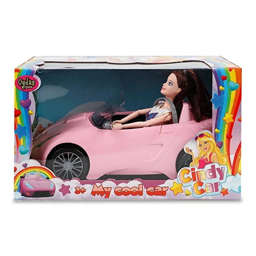 Cindy My Cool Car- Pembe Araba-Kahverengi Saçlı Bebek - 5