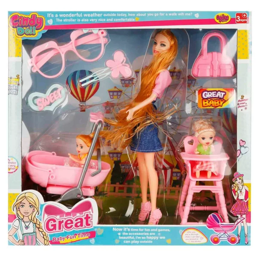 Cindy Pusetli ve Mama Sandalyeli Oyun Seti - 9