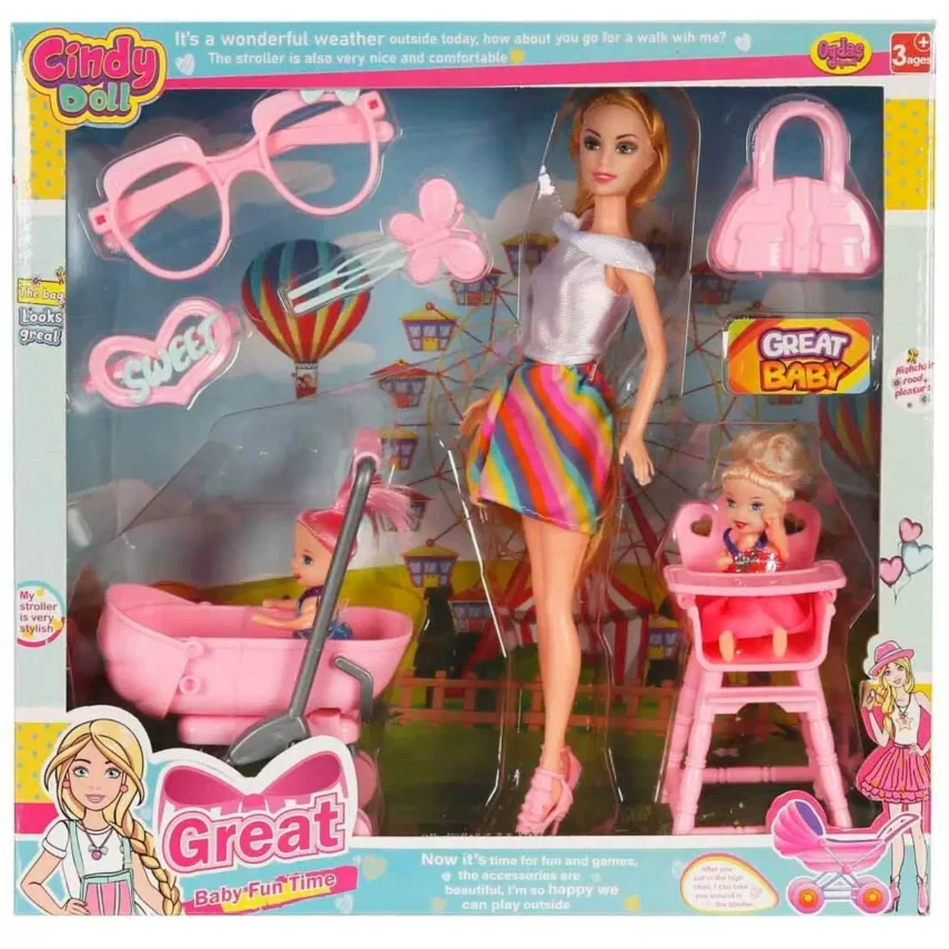 Cindy Pusetli ve Mama Sandalyeli Oyun Seti - 11