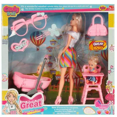 Cindy Pusetli ve Mama Sandalyeli Oyun Seti - 12