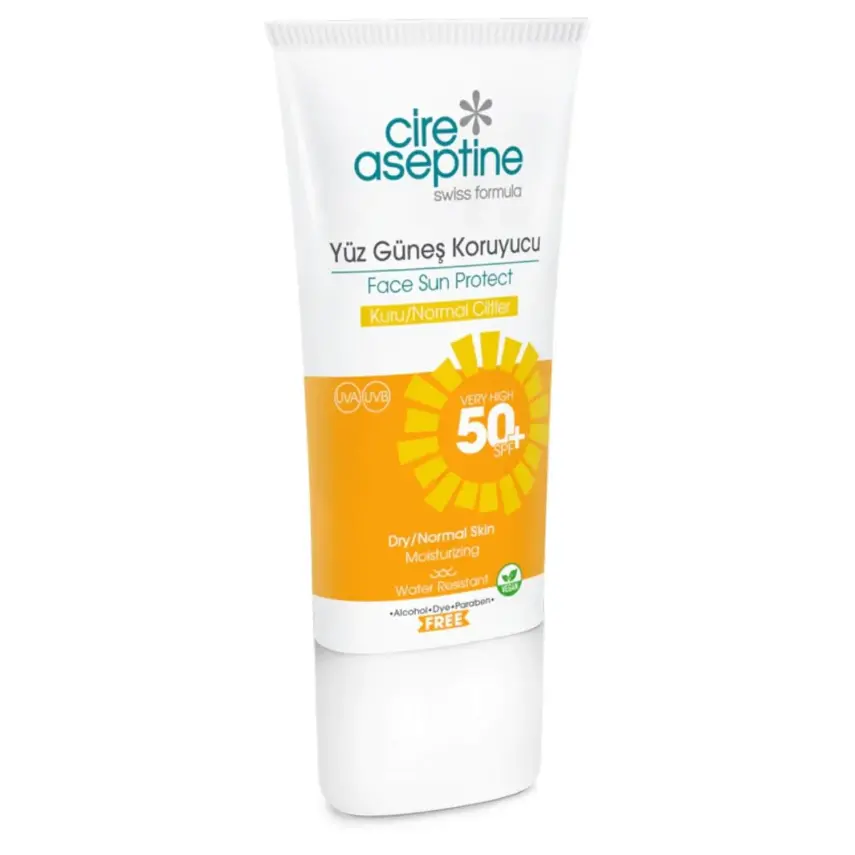 Cire Aseptine Yüz Güneş Koruyucu Kuru ve Normal Ciltler 50 SPF 50 ml - 1