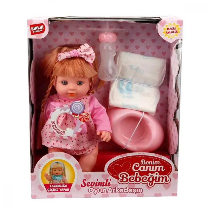 Çişini Yapan Örgülü Lazımlıklı Bebek 35 Cm - 2