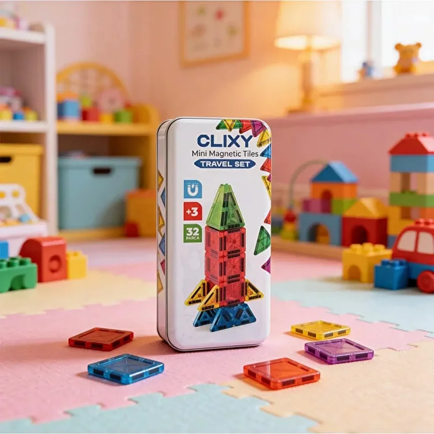 Clixy Advance Pack Mini Manyetik Bloklar Travel Set 32 Parça - 3