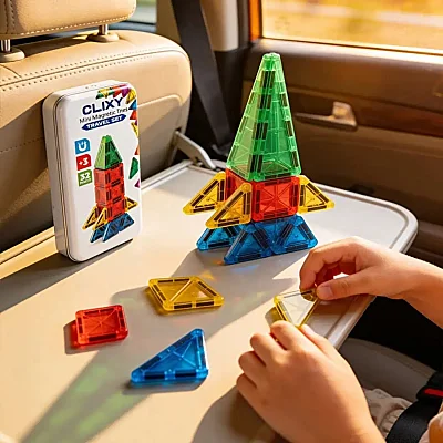 Clixy Advance Pack Mini Manyetik Bloklar Travel Set 32 Parça - 5