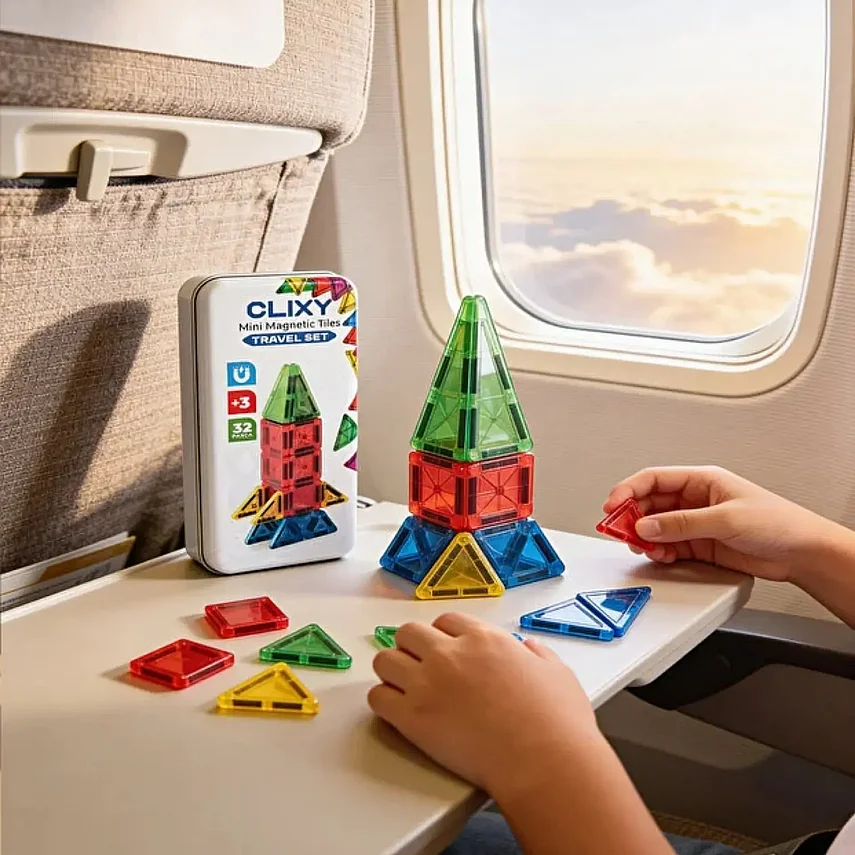 Clixy Advance Pack Mini Manyetik Bloklar Travel Set 32 Parça - 6