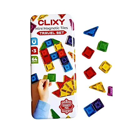 Clixy Advance Pack Mini Manyetik Bloklar Travel Set 64 Parça