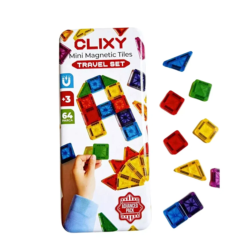 Clixy Advance Pack Mini Manyetik Bloklar Travel Set 64 Parça - 1