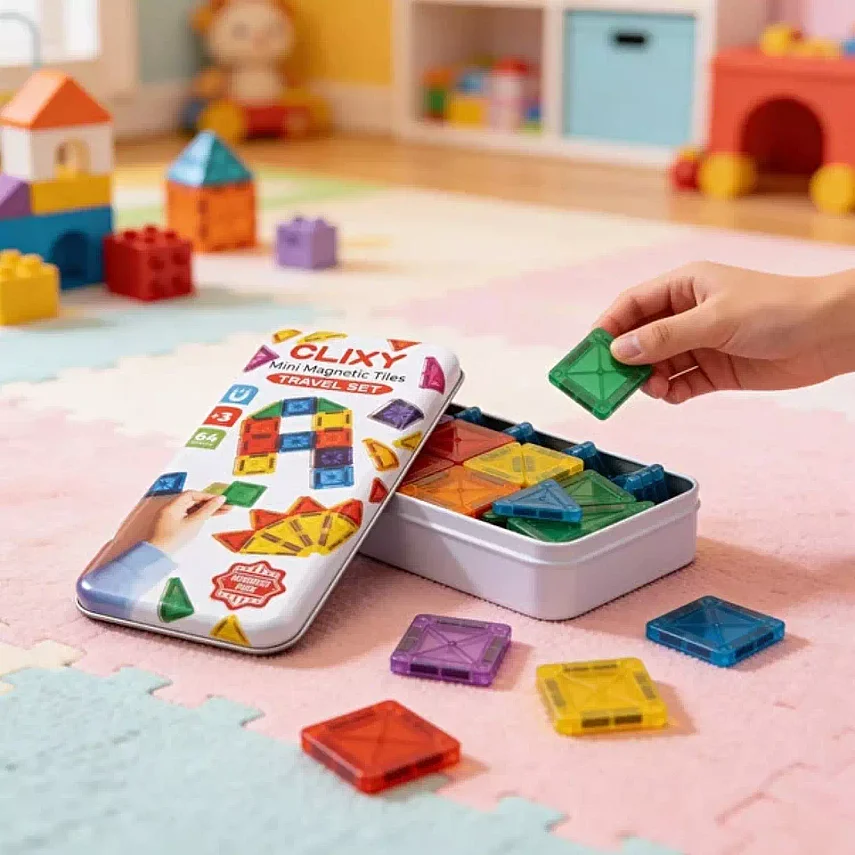 Clixy Advance Pack Mini Manyetik Bloklar Travel Set 64 Parça - 4