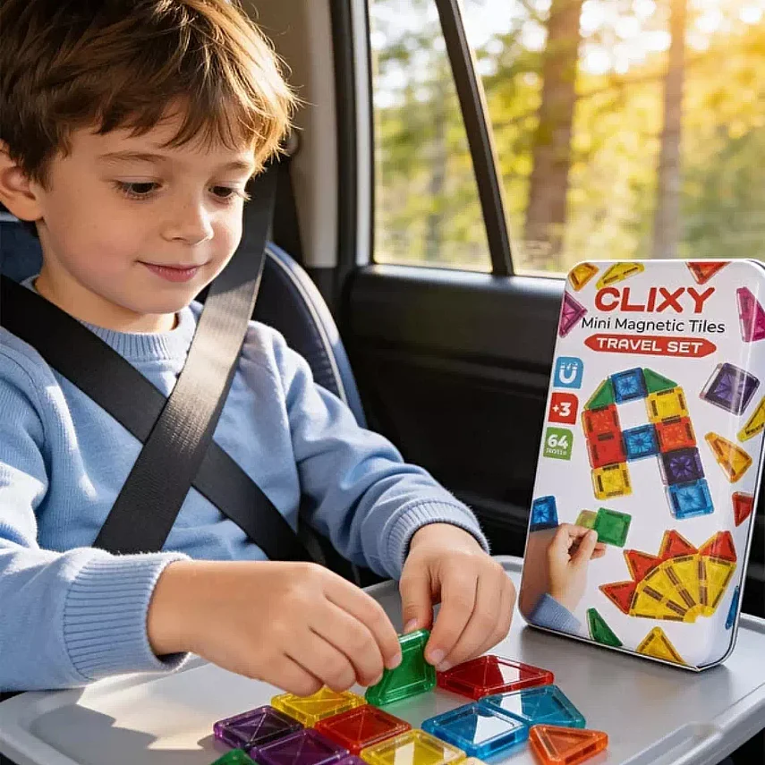 Clixy Advance Pack Mini Manyetik Bloklar Travel Set 64 Parça - 6