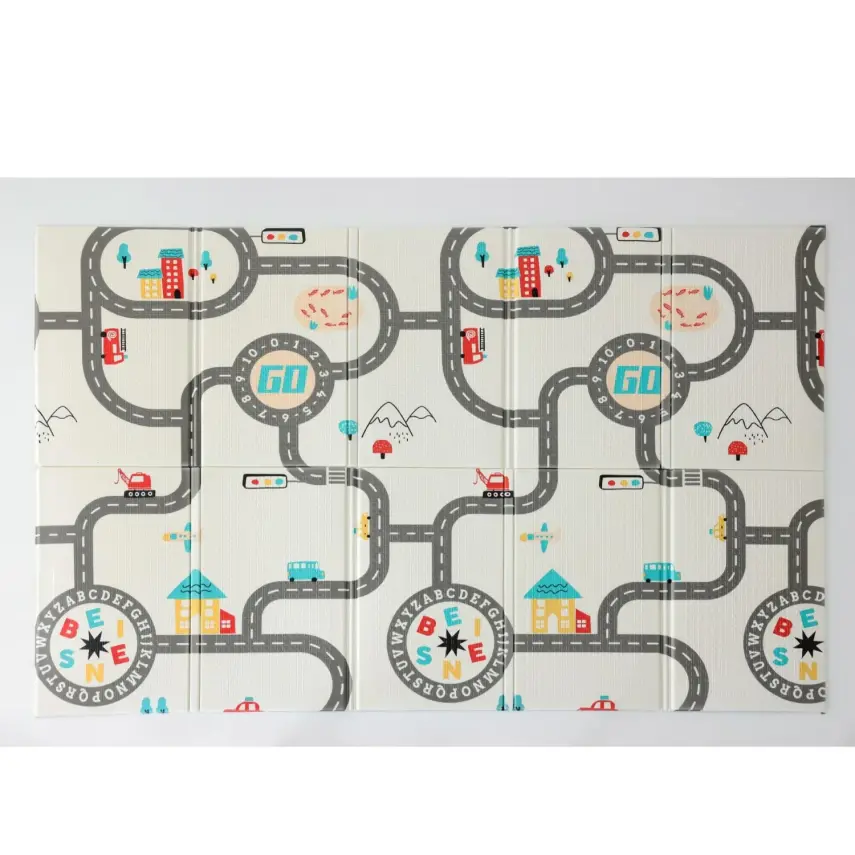 Coolmats Araba Yarışı Katlanabilir Oyun Matı 200x130x1 cm - 5