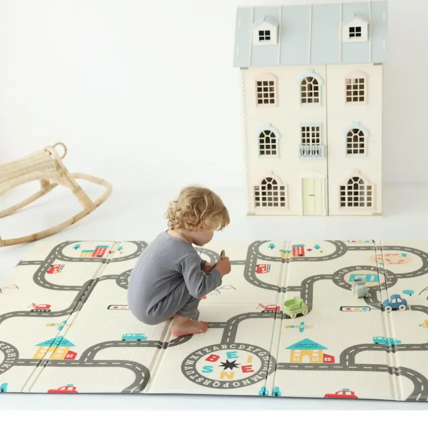 Coolmats Araba Yarışı Katlanabilir Oyun Matı 200x130x1 cm - 3