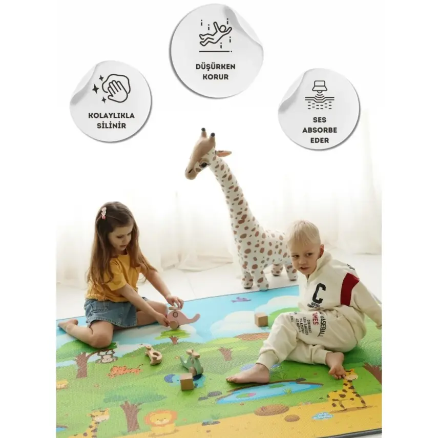 Coolmats Çift Taraflı Su Geçirmez Yalıtımlı Oyun Matı 140x200x1 - 5