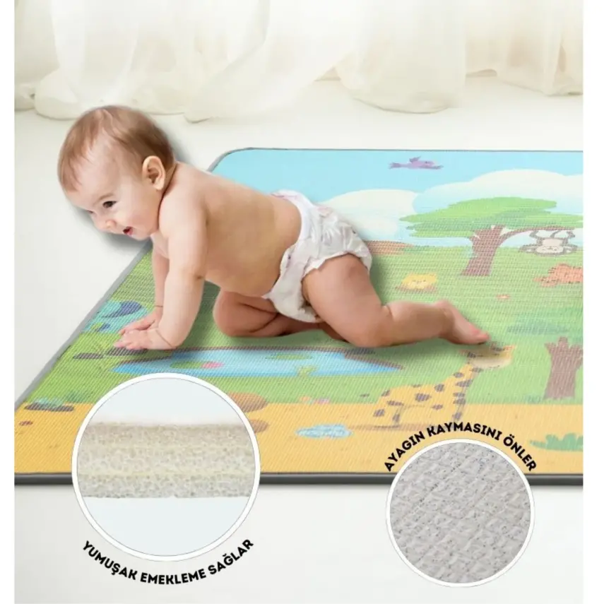 Coolmats Çift Taraflı Su Geçirmez Yalıtımlı Oyun Matı 140x200x1 - 14