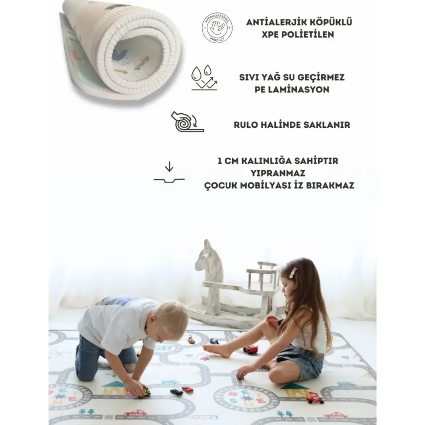 Coolmats Çift Taraflı Su Geçirmez Yalıtımlı Oyun Matı 140x200x1 - 4