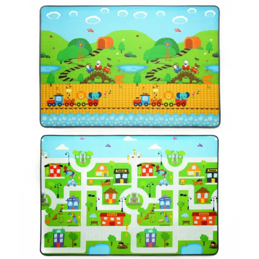 Coolmats Lokomotiv & Kasaba Çift Taraflı Oyun Matı - 1