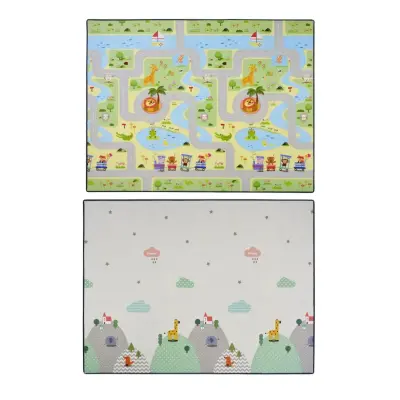 Coolmats Yeşil Parkur-Bulutlar ve Dağlar Oyun Halısı 140x100x1