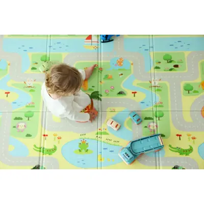 Coolmats Yeşil Parkur Katlanabilir Oyun Matı 200x130x1 cm - 3