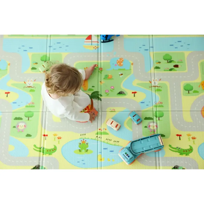 Coolmats Yeşil Parkur Katlanabilir Oyun Matı 200x130x1 cm - 3