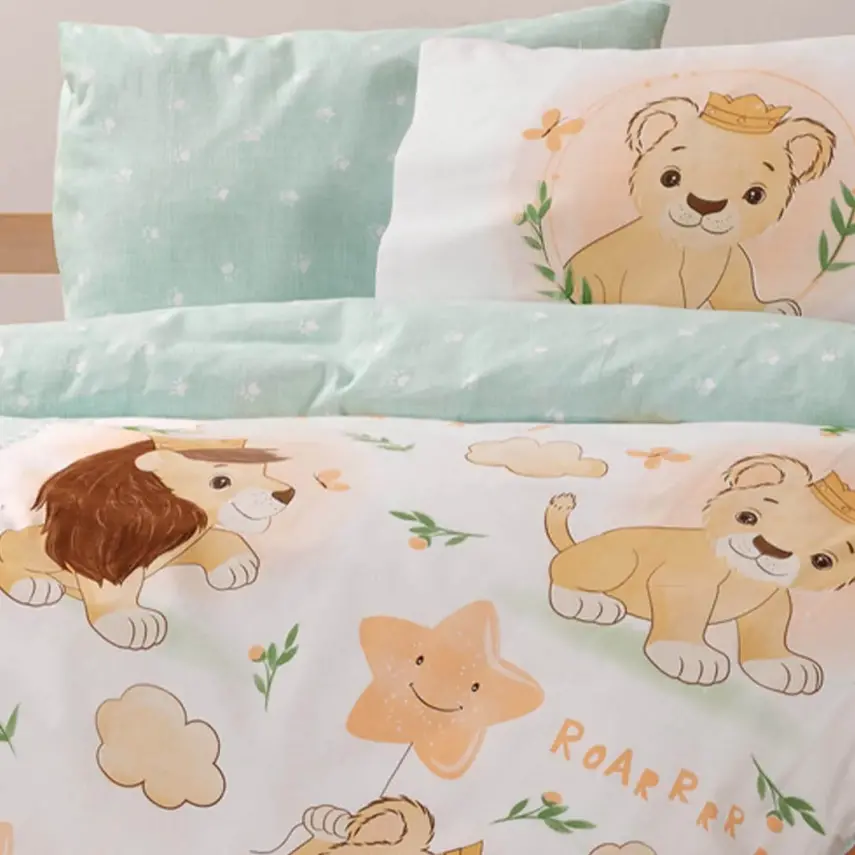 Cottonbox Bebek Nevresim Takımı Aslan Mint - 3