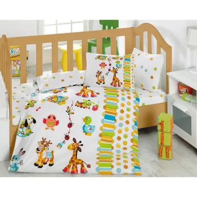 Cottonbox Bebek Nevresim Takımı Oyun Bahcesi Turkuaz (1)