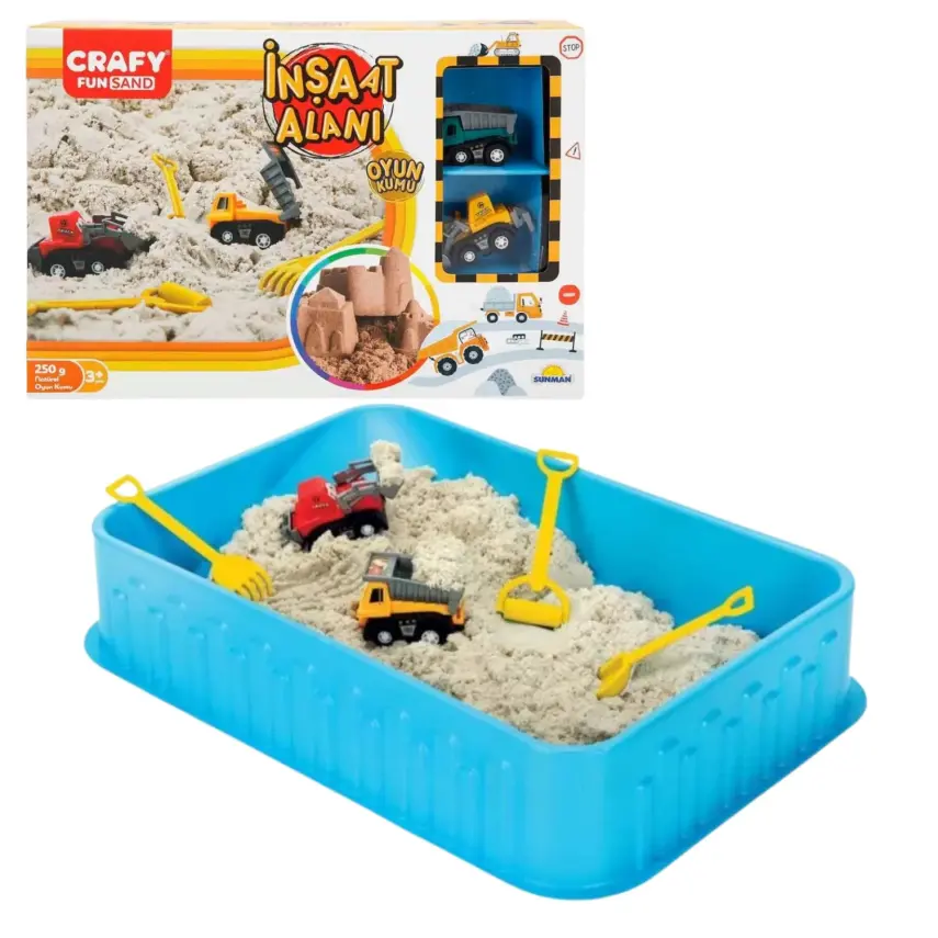 Crafy İnşaat Alanı 7 Parça Oyun Kumu Seti 250 gr  - 1
