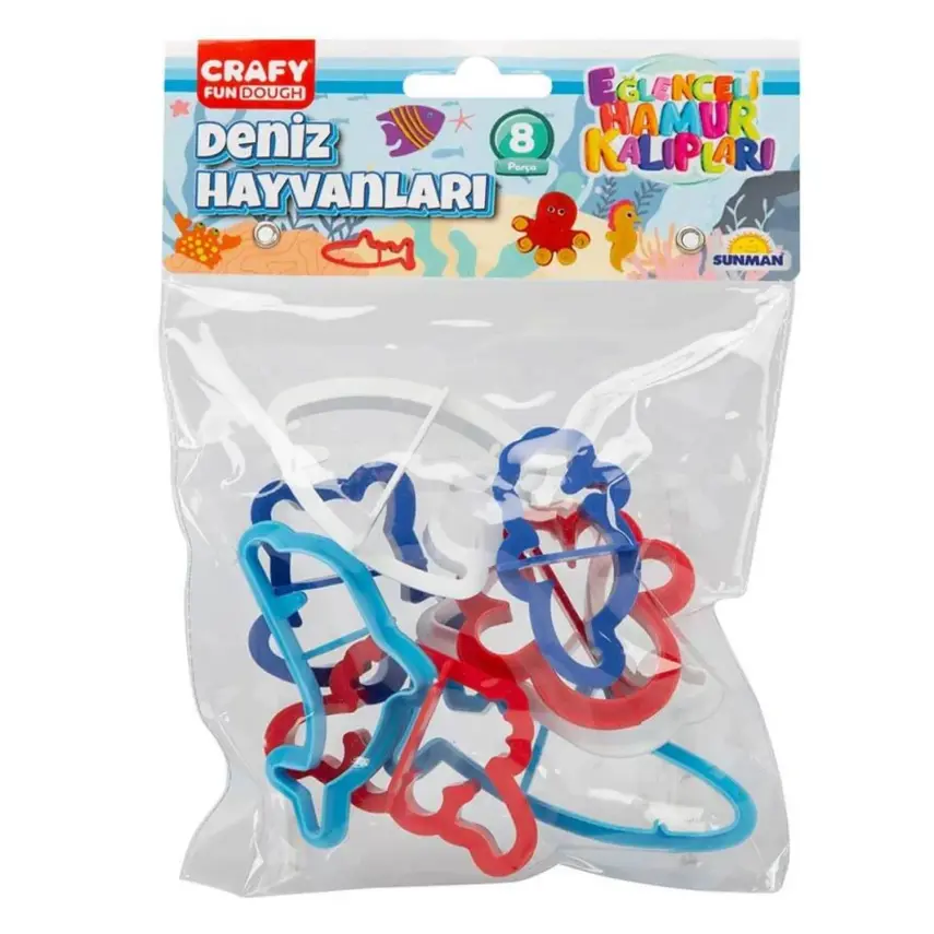 Crafy Oyun Hamur Kalıbı Deniz Hayvanları 8 Parça Kartela - 2