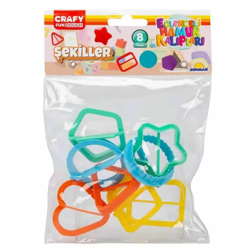 Crafy Oyun Hamur Kalıbı Şekiller 8 Parça Kartela - 3
