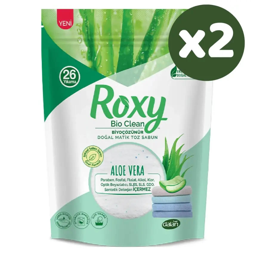 Dalan Roxy Bio Clean Matik Toz Sabun Aloe Vera 800 gr x 2 Adet - 2