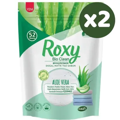 Dalan Roxy Bio Matik Clean Toz Sabun Aloe Vera 1600 gr x 2 Adet (1)