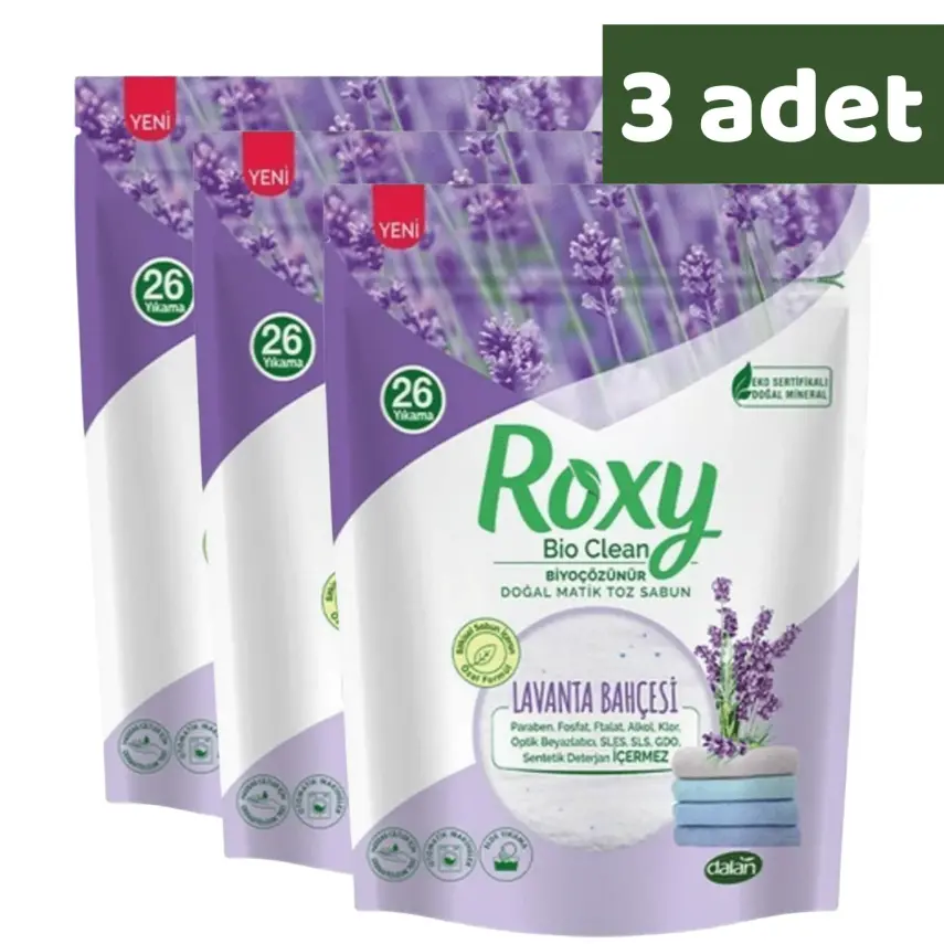Dalan Roxy Matik Toz Sabun Lavanta Kokulu 800 gr x 3 Adet - 1