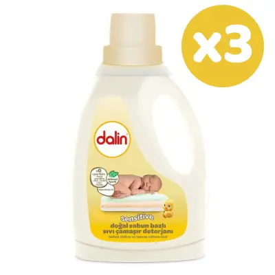 Dalin Doğal Sabun Bazlı Sıvı Bebek Çamaşır Deterjanı 1500 ml x 3 Adet - 1