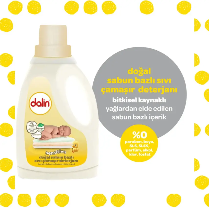 Dalin Doğal Sabun Bazlı Sıvı Bebek Çamaşır Deterjanı 1500 ml x 3 Adet - 2