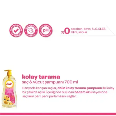 Dalin Kolay Tarama Bebek Şampuanı Badem 700 ml x 2 Adet - 6
