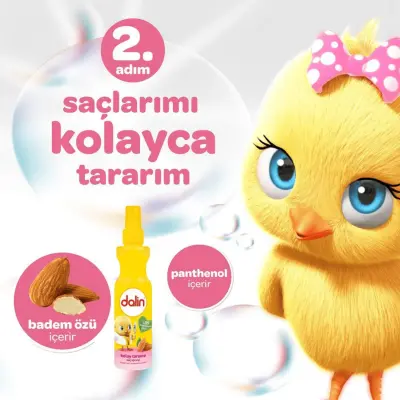 Dalin Kolay Tarama Bebek Şampuanı Badem 700 ml x 3 Adet - 4