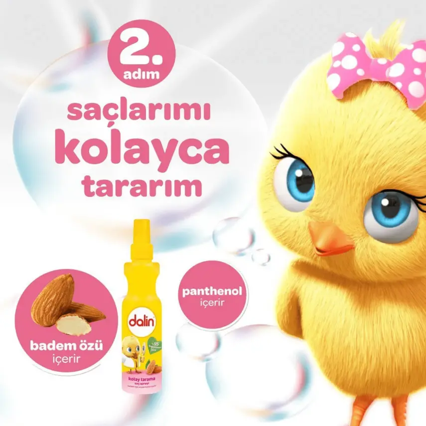Dalin Kolay Tarama Bebek Şampuanı Badem 700 ml x 3 Adet - 4