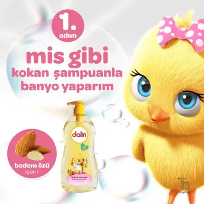 Dalin Kolay Tarama Bebek Şampuanı Badem 700 ml x 3 Adet - 9