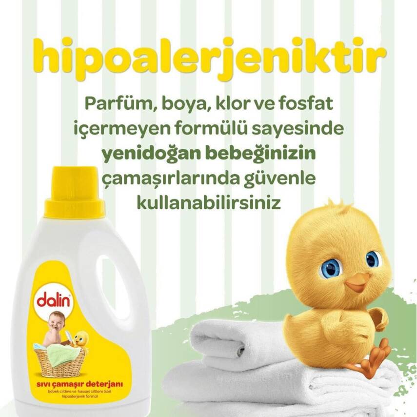Dalin Sıvı Bebek Çamaşır Deterjanı 1500 ml x 2 Adet - 6